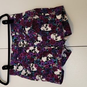 Lovesick floral skull high waisted shorts